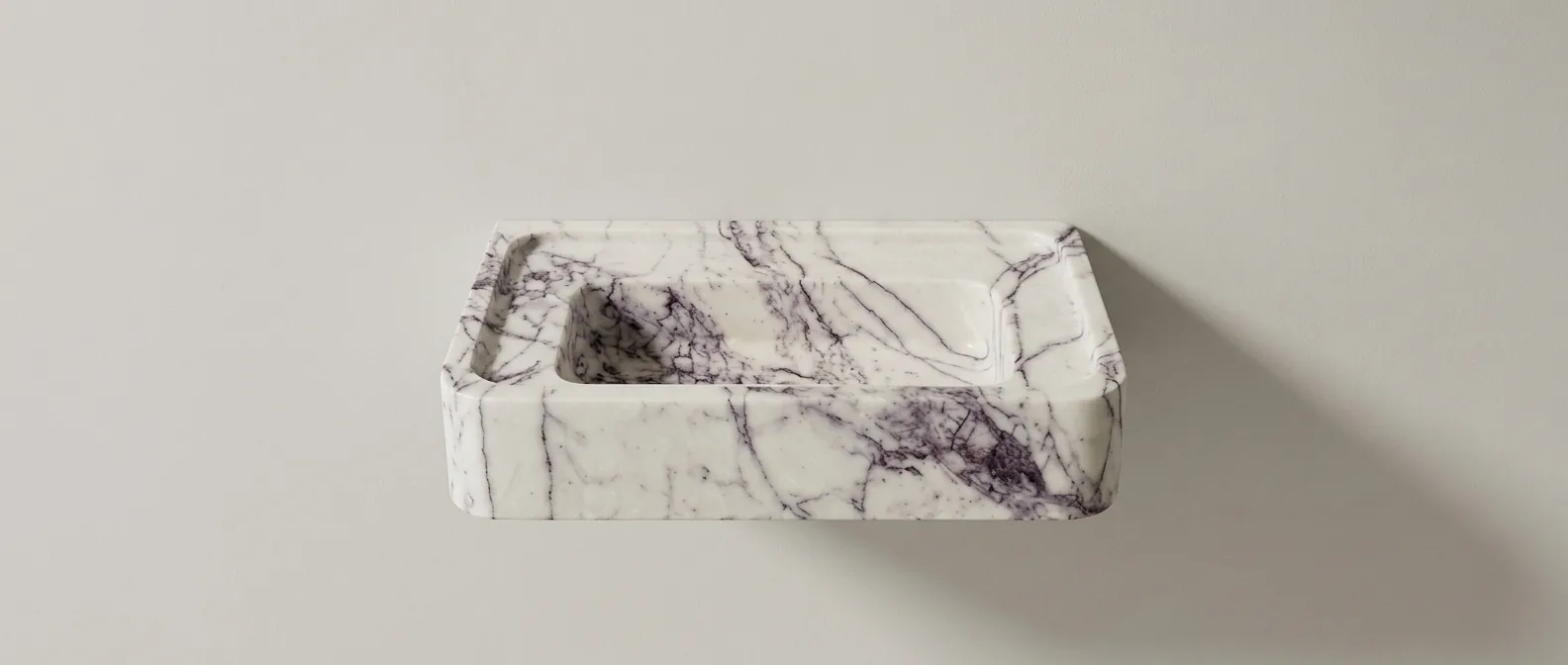 Lilac marble wall-mounted sink