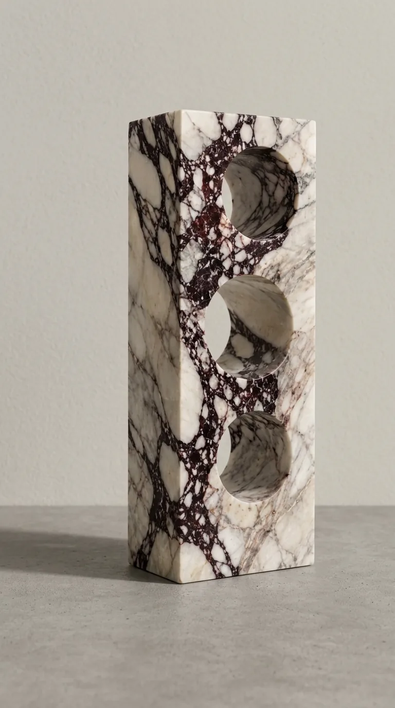 Calacatta Viola wine bottle holder